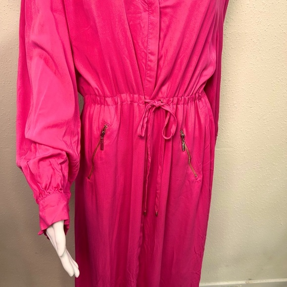 ICONIC London Vibrant Pink Long Sleeve Dress - Picture 9 of 11